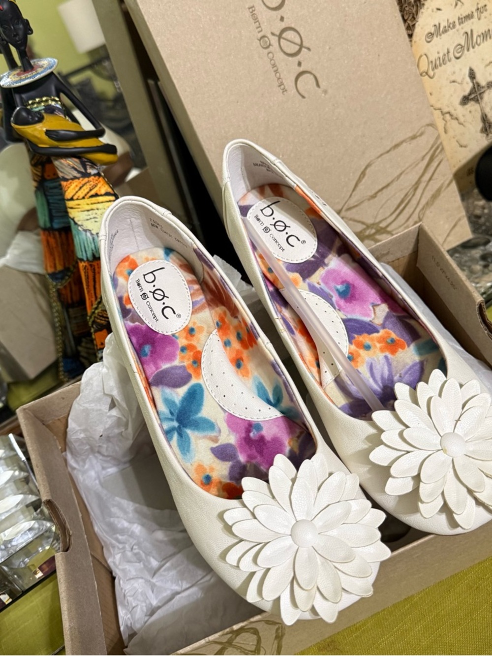 b.o.c. Cream Floral Applique Ballet Flats - Picture 9 of 16